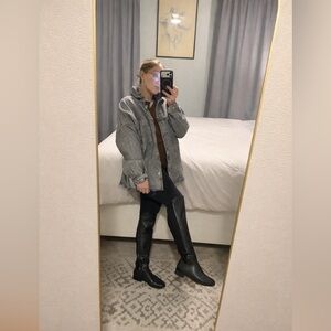 Cole Haan Black Leather Over the Knee Boots size 7.5 Stretch Calves Zipper side